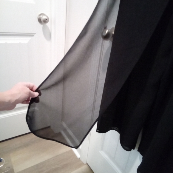 Dressbarn Petite Collection Size 8P Black Pants With Beaded Chiffon Panel - Picture 5 of 12